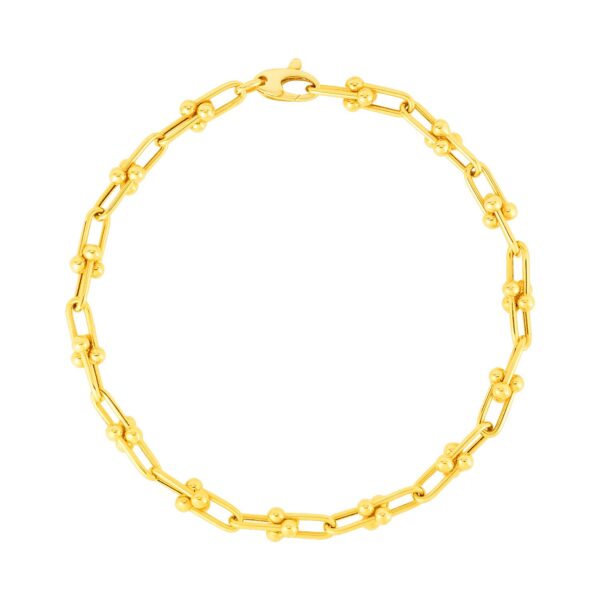 14k Yellow Gold 7 1/2 inch Jax Chain Bracelet - Image 2