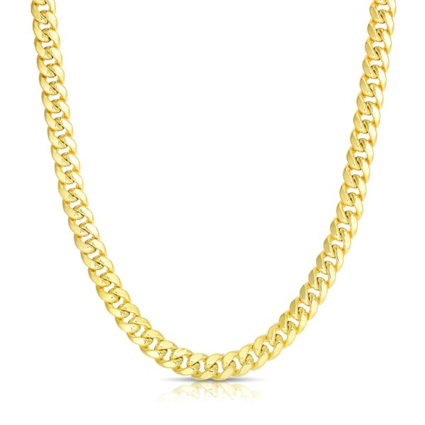 6.1mm 14k Yellow Gold Semi Solid Miami Cuban Chain - Image 2