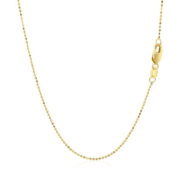 14k Yellow Gold Diamond Cut Bead Chain 1.0mm - Image 3