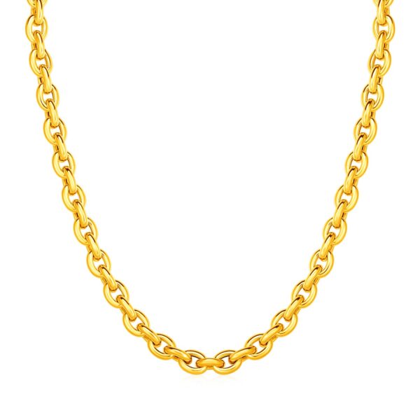 14k Yellow Gold Polished Oval Link Necklace