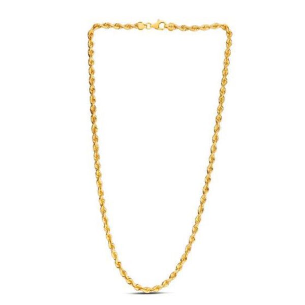 14k Yellow Gold Light Rope Chain 4.3mm - Image 3