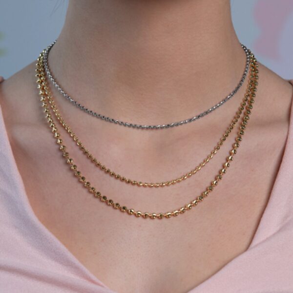 Moon Cut Bead Chain in 14k Yellow Gold (2.5 mm) - Image 4