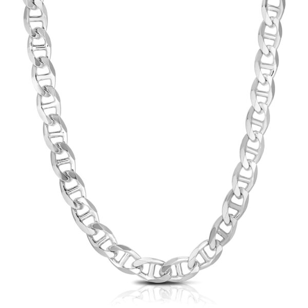 Sterling Silver Rhodium Plated Mariner Chain 8.0mm - Image 2