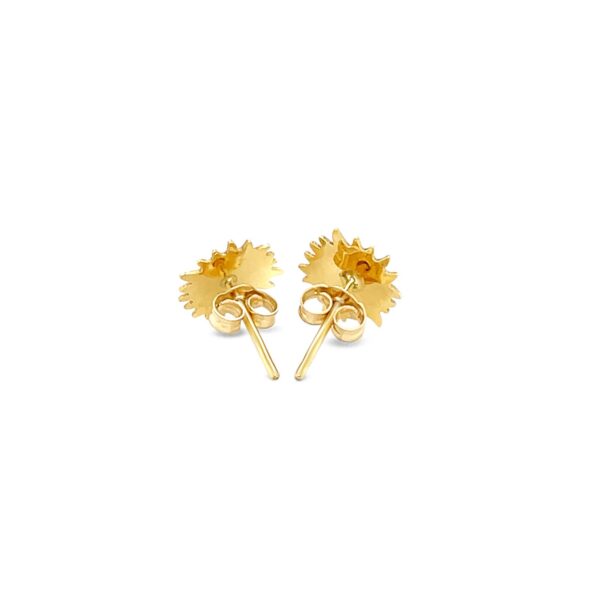 14K Yellow Gold Sun Earrings - Image 3