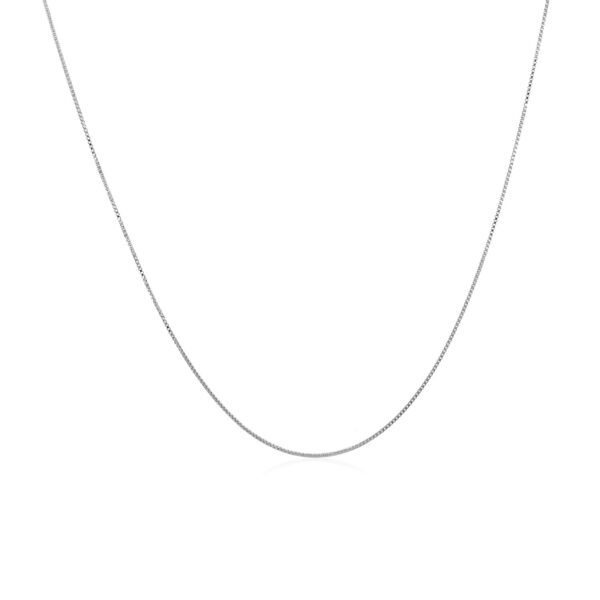 14k White Gold Classic Box Chain 0.4mm - Image 2