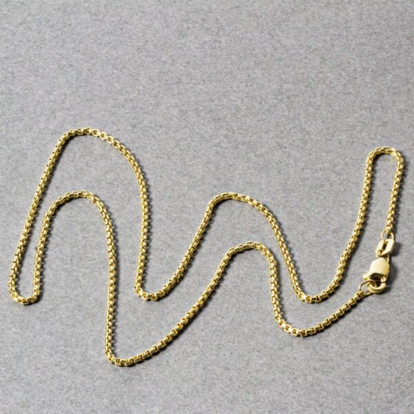 14k Yellow Gold Round Box Chain 1.35 mm - Image 5