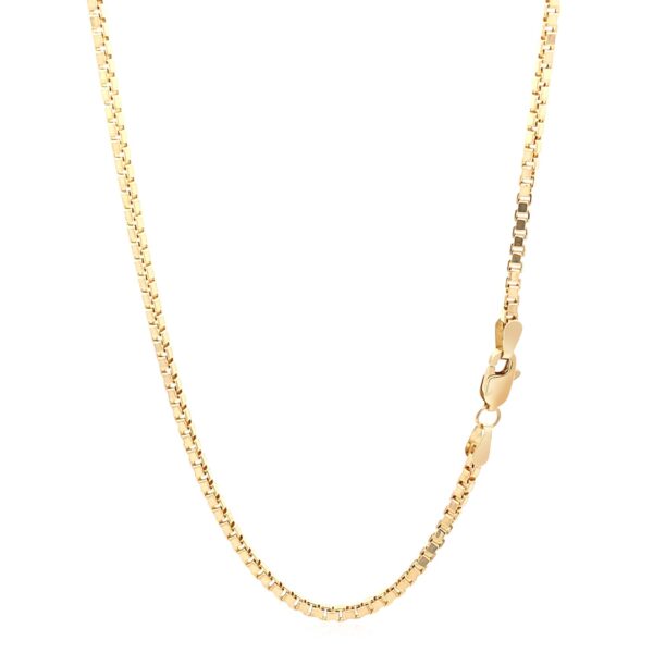 2.0mm 14k Yellow Gold Semi Solid Box Chain - Image 2