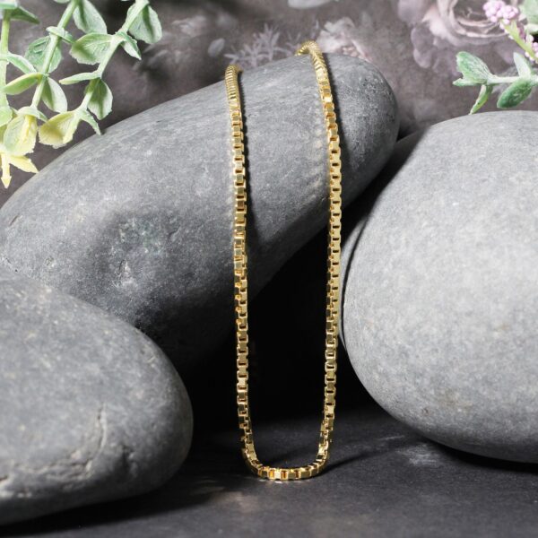 2.0mm 14k Yellow Gold Semi Solid Box Chain - Image 3