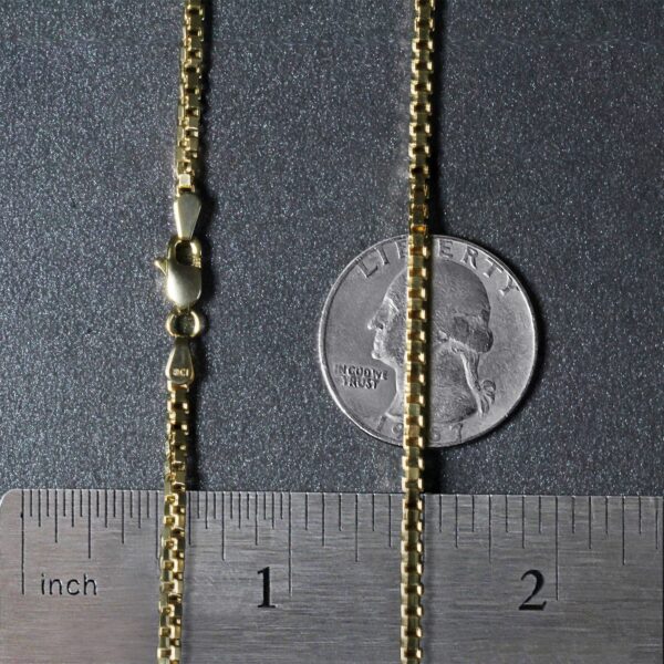 2.0mm 14k Yellow Gold Semi Solid Box Chain - Image 6