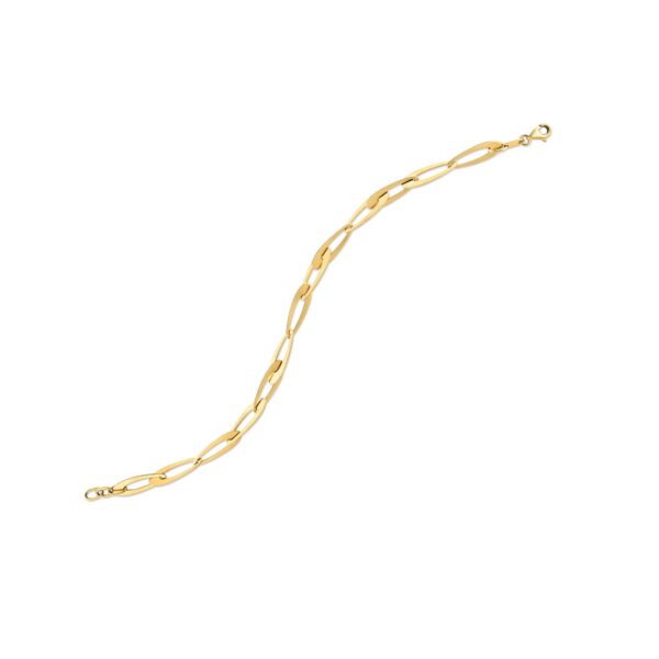 14k Yellow Gold Italian Oval Links Bracelet - Image 2