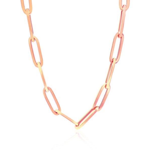 14K Rose Gold Wide Paperclip Chain (6.1mm) - Image 2