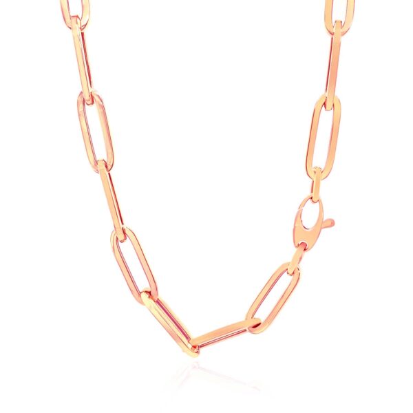 14K Rose Gold Wide Paperclip Chain (6.1mm) - Image 3