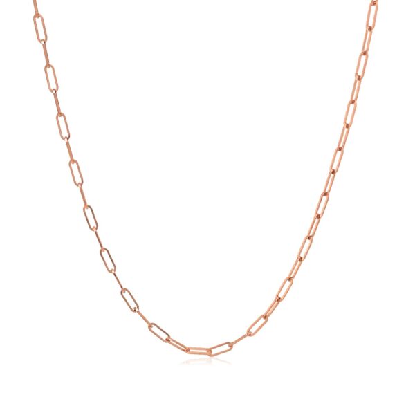 14K Rose Gold Fine Paperclip Chain (1.5mm) - Image 2