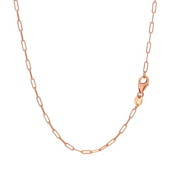 14K Rose Gold Fine Paperclip Chain (1.5mm) - Image 3