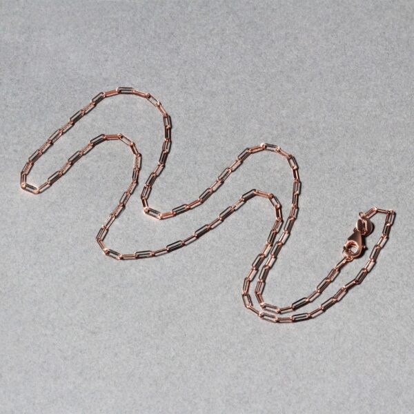 14K Rose Gold Fine Paperclip Chain (1.5mm) - Image 5