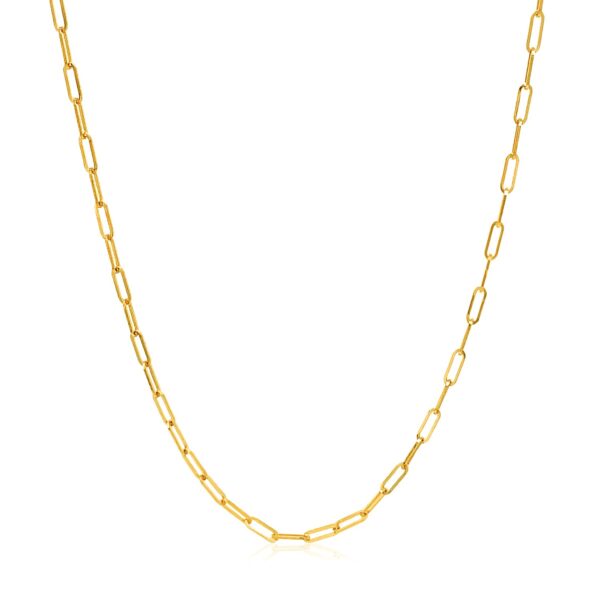 14k Yellow Gold Adjustable Paperclip Chain 1.5mm - Image 2