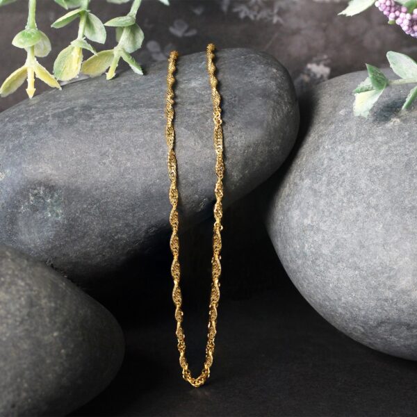 14k Yellow Gold Singapore Chain 1.7mm - Image 2