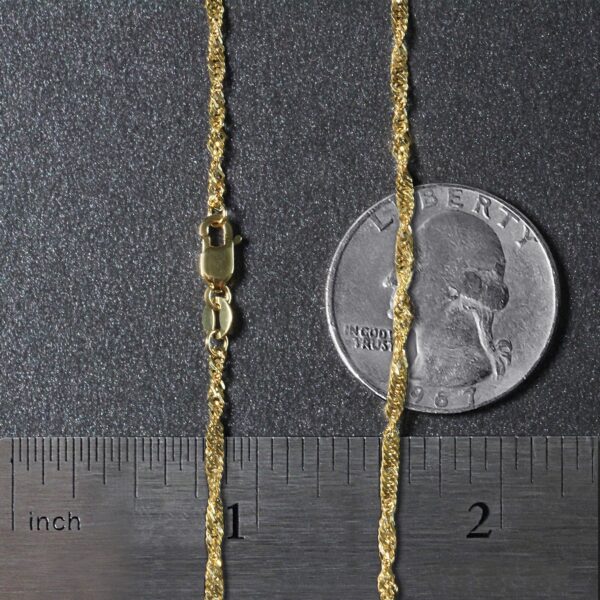 14k Yellow Gold Singapore Chain 1.7mm - Image 5