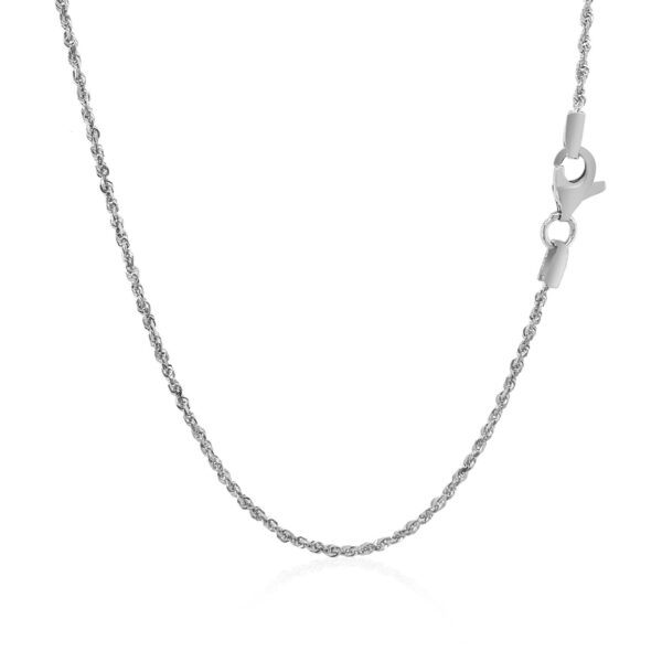 10k White Gold Solid Diamond Cut Rope Chain 1.25mm - Image 3