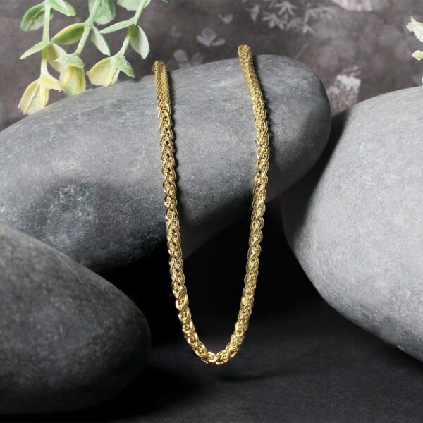 14k Yellow Gold 2.8mm Light Weight Wheat Chain - Image 4