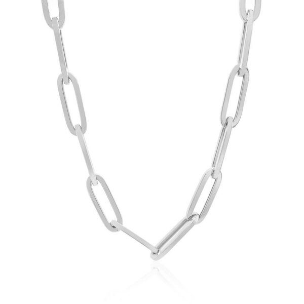 14K White Gold Wide Paperclip Chain (6.1mm) - Image 2