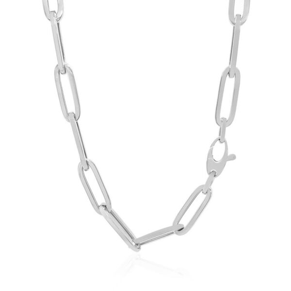 14K White Gold Wide Paperclip Chain (6.1mm) - Image 3