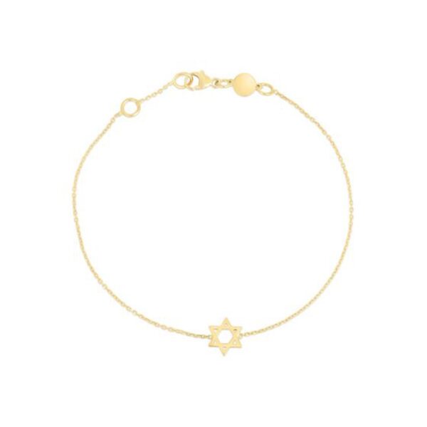 14k Yellow Gold Star of David Bracelet - Image 2