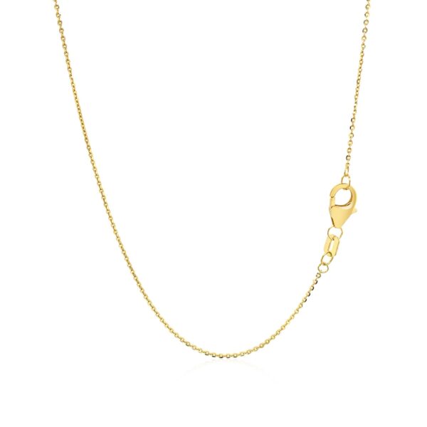 14k Yellow Gold Chain Necklace with Sliding Puffed Heart Charm - Image 2