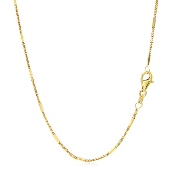 Diamond Cut Bar Links Pendant Chain in 14k Yellow Gold (1.3mm) - Image 3