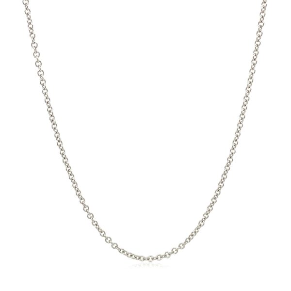 14k White Gold Round Cable Link Chain 1.9mm - Image 2