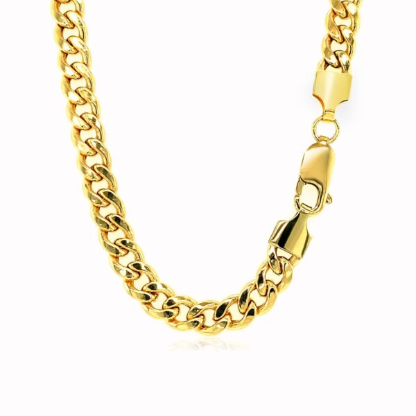 5.3mm 14k Yellow Gold Miami Cuban Semi Solid Chain - Image 3