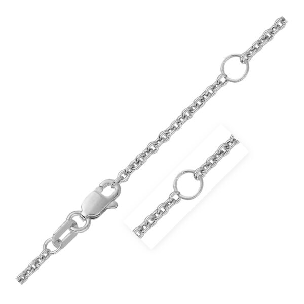 Double Extendable Cable Chain in 14k White Gold (1.9mm)