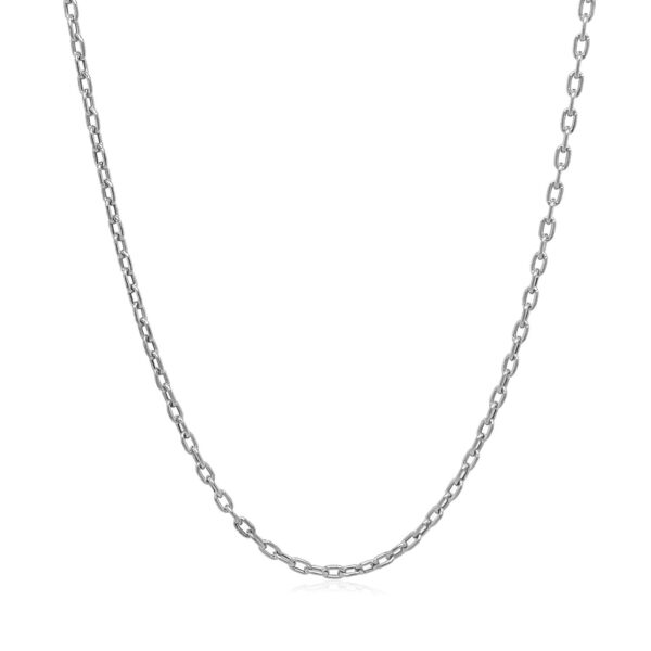 Double Extendable Cable Chain in 14k White Gold (1.9mm) - Image 2