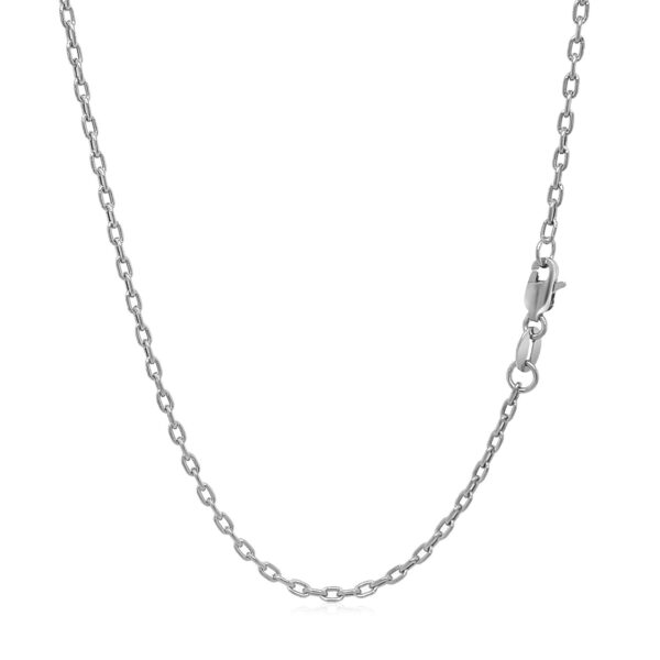 Double Extendable Cable Chain in 14k White Gold (1.9mm) - Image 3