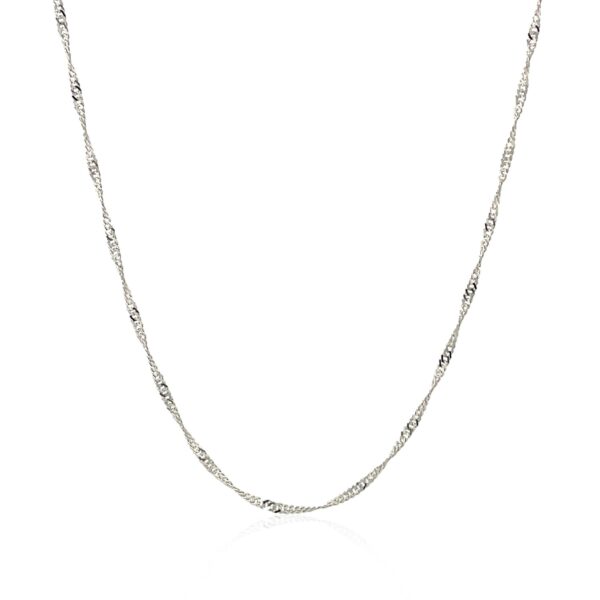 14k White Gold Singapore Chain 1.5mm - Image 2