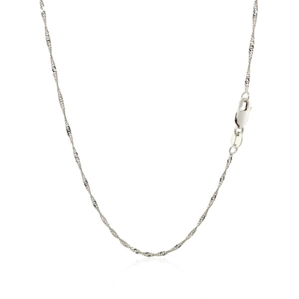 14k White Gold Singapore Chain 1.5mm - Image 3