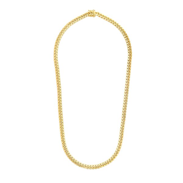 6.9mm 14k Yellow Gold Semi Solid Miami Cuban Chain - Image 2