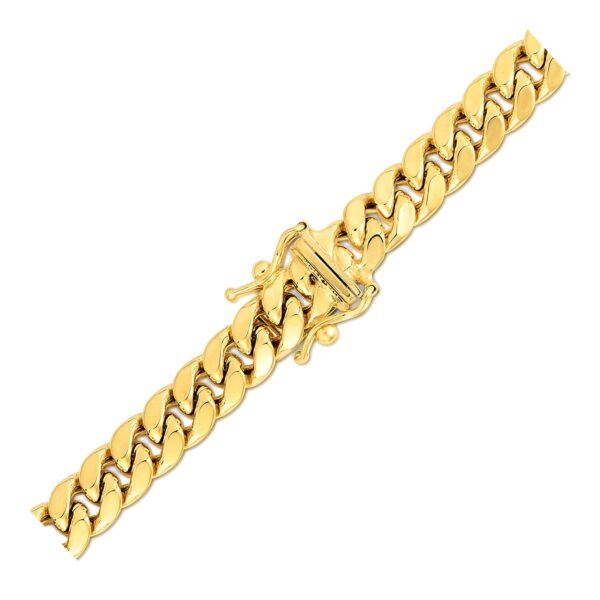 6.9mm 14k Yellow Gold Semi Solid Miami Cuban Chain - Image 3