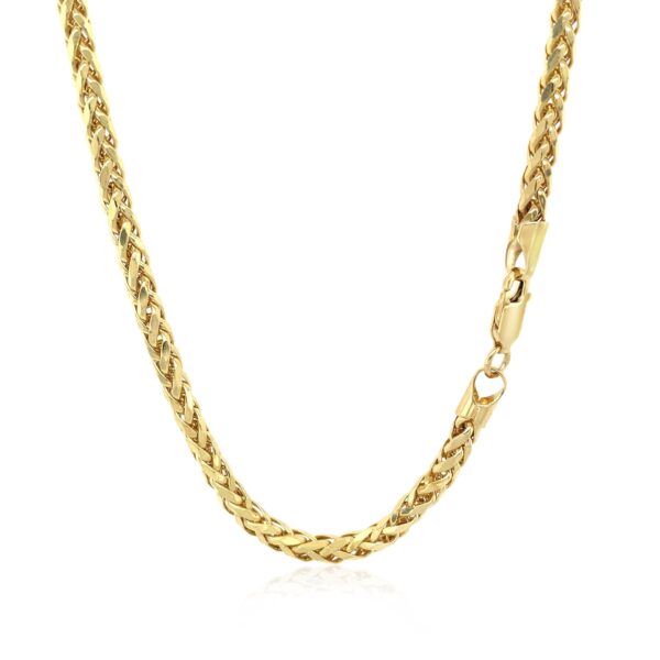 3.15mm 14k Yellow Gold Diamond Cut Round Franco Chain - Image 3