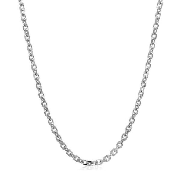 2.6mm 14k White Gold Diamond Cut Cable Link Chain - Image 3