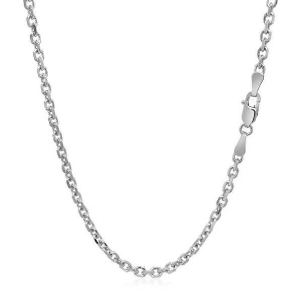 2.6mm 14k White Gold Diamond Cut Cable Link Chain - Image 4