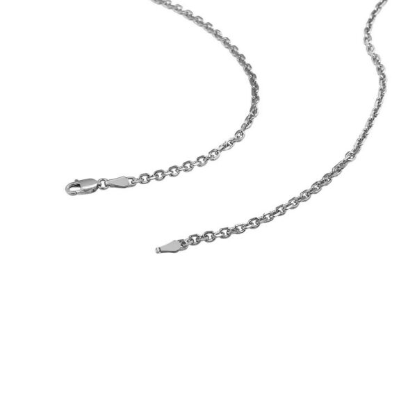 2.6mm 14k White Gold Diamond Cut Cable Link Chain - Image 5