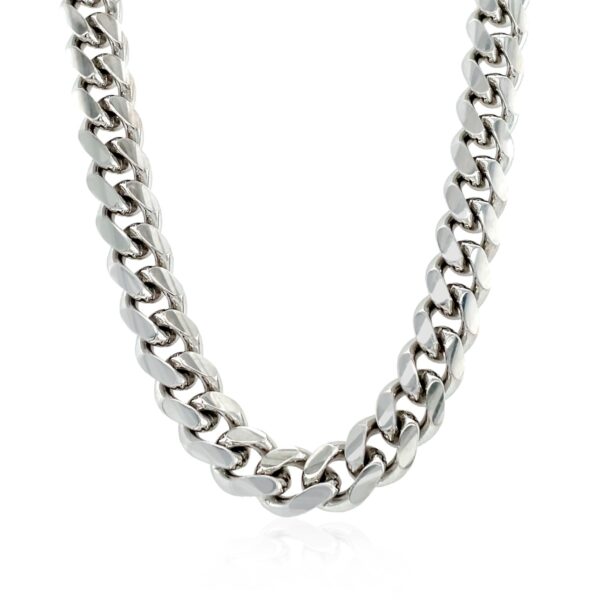 Sterling Silver Rhodium Plated Miami Cuban Chain 8.4mm - Image 2