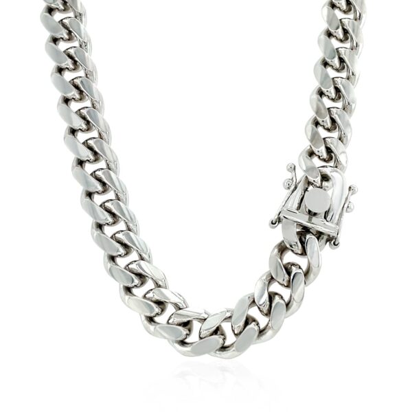 Sterling Silver Rhodium Plated Miami Cuban Chain 8.4mm - Image 3