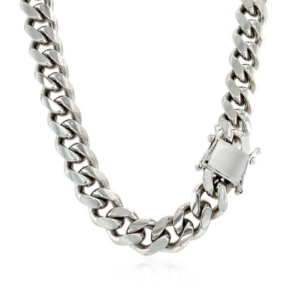 Sterling Silver Rhodium Plated Miami Cuban Chain 8.4mm - Image 4