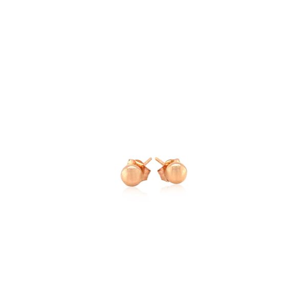 14k Rose Gold Ball Style Stud Earrings (4.0 mm) - Image 2