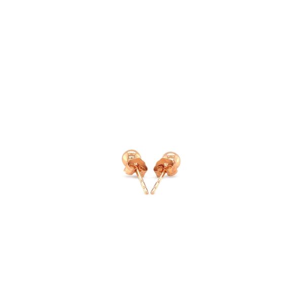 14k Rose Gold Ball Style Stud Earrings (4.0 mm) - Image 3