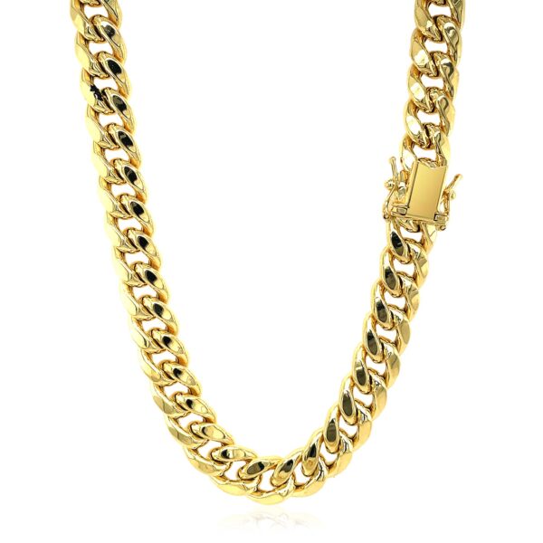 9.0mm 14k Yellow Gold Semi Solid Miami Cuban Chain - Image 3