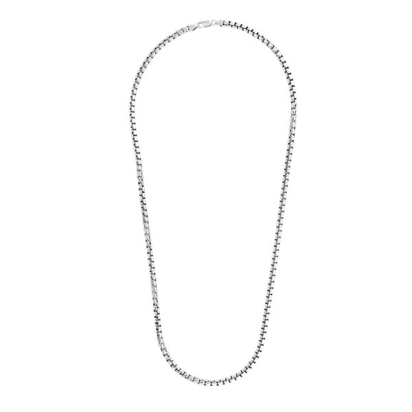 4.4mm Sterling Silver Rhodium Plated Round Box Chain - Image 2