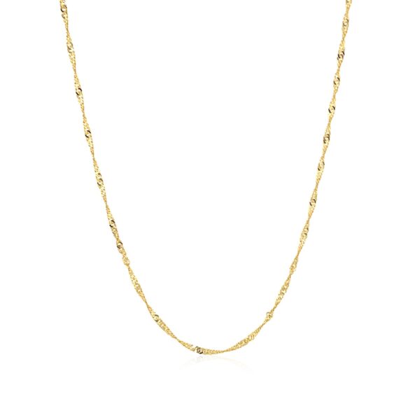 14k Yellow Gold Singapore Chain 1.5mm - Image 2